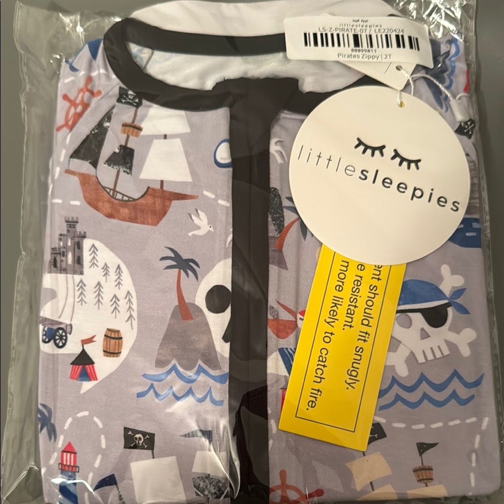 Little Sleepies Gray and Black Footies One Piece